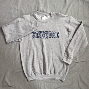 Keystone Graphic Sweatshirt M Gray Crewneck Streetwear Gildan Heavy Blend